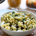 shredded kale pasta with lemon and egg