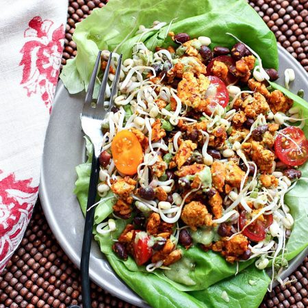 5-Spice Tempeh Taco Salad -- super easy, vegetarian and gluten free meal!