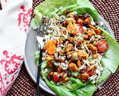 5-Spice Tempeh Taco Salad -- super easy, vegetarian and gluten free meal!