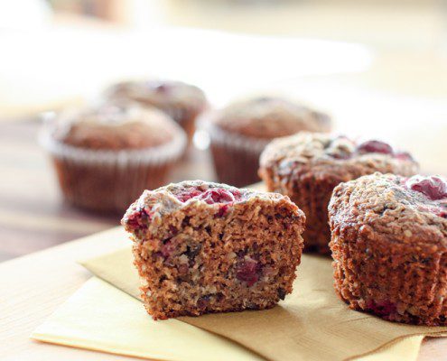 chocolate cherry hemp seed muffins