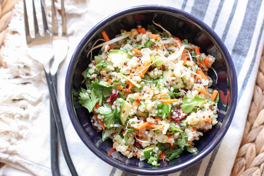chopped quinoa salad with cranberries