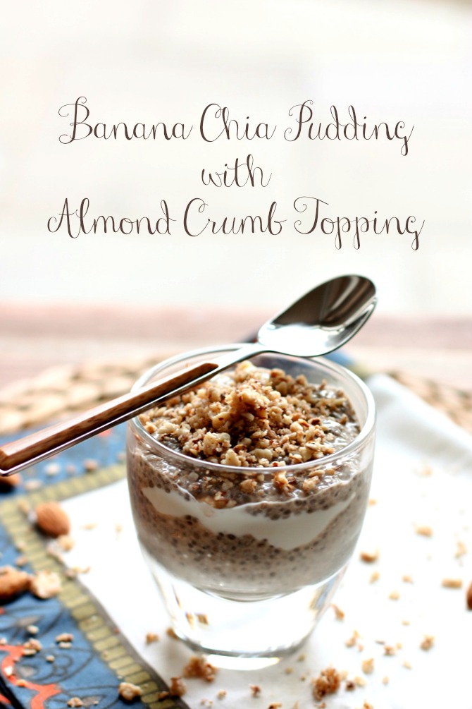 My favorite chia pudding ever....so easy and delicious and the almond crumb topping is the bomb!
