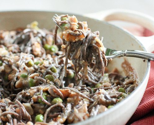 healthy tuna casserole with gluten free bean pasta
