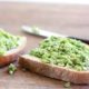 smashed peas toast with mint and feta