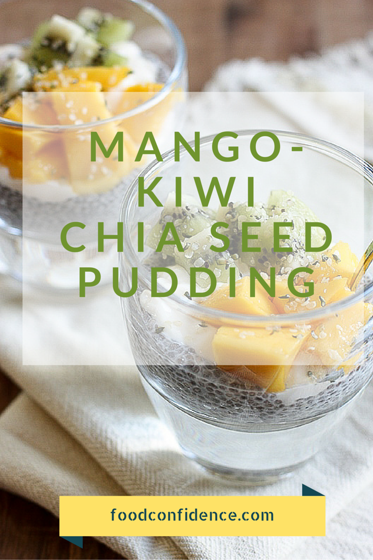 High in fiber and healthy fats, this mango and kiwi chia seed pudding is the perfect breakfast or afternoon snack!