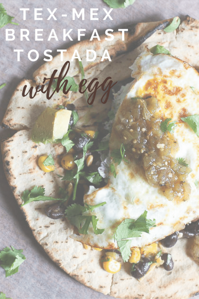 Tex-Mex Breakfast Tostada with egg is the perfect way to start the day. It has all the elements you need to feel full and stay satisfied all morning long. It’s also utterly delicious. 