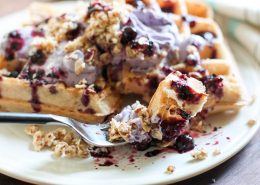 Belgian Waffles with Wild Blueberry Cream