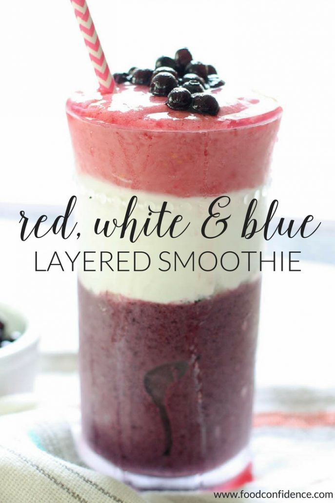 This Red White and Blue Layered Smoothie is perfect for celebrating July 4th. Made with all natural colors, it's refreshing, delicious, and so festive! 