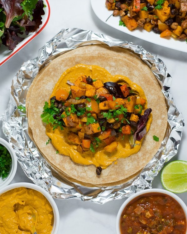 Sheet Pan Burritos with Queso