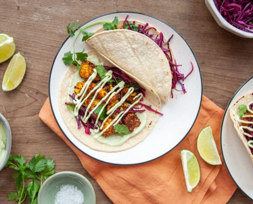 Roasted Cauliflower Tacos with Avocado Crema Gallery